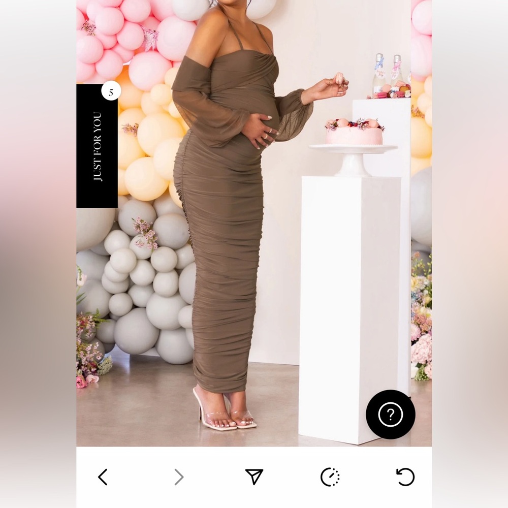 Club L London Off-Shoulder Brown Dress